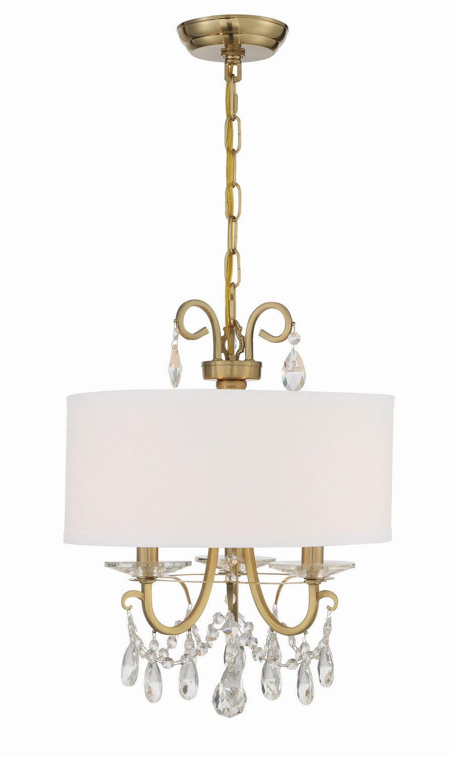 Crystorama - 6623-VG-CL-MWP - Three Light Chandelier - Othello - Vibrant Gold