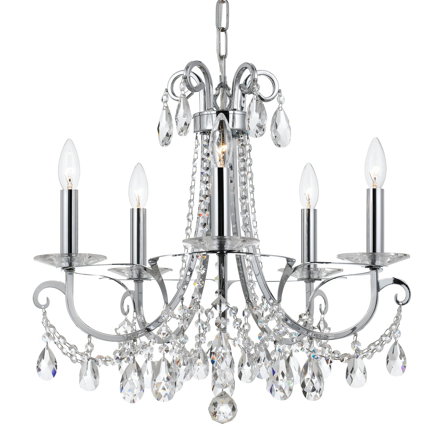 Crystorama - 6825-CH-CL-S - Five Light Chandelier - Othello - Polished Chrome