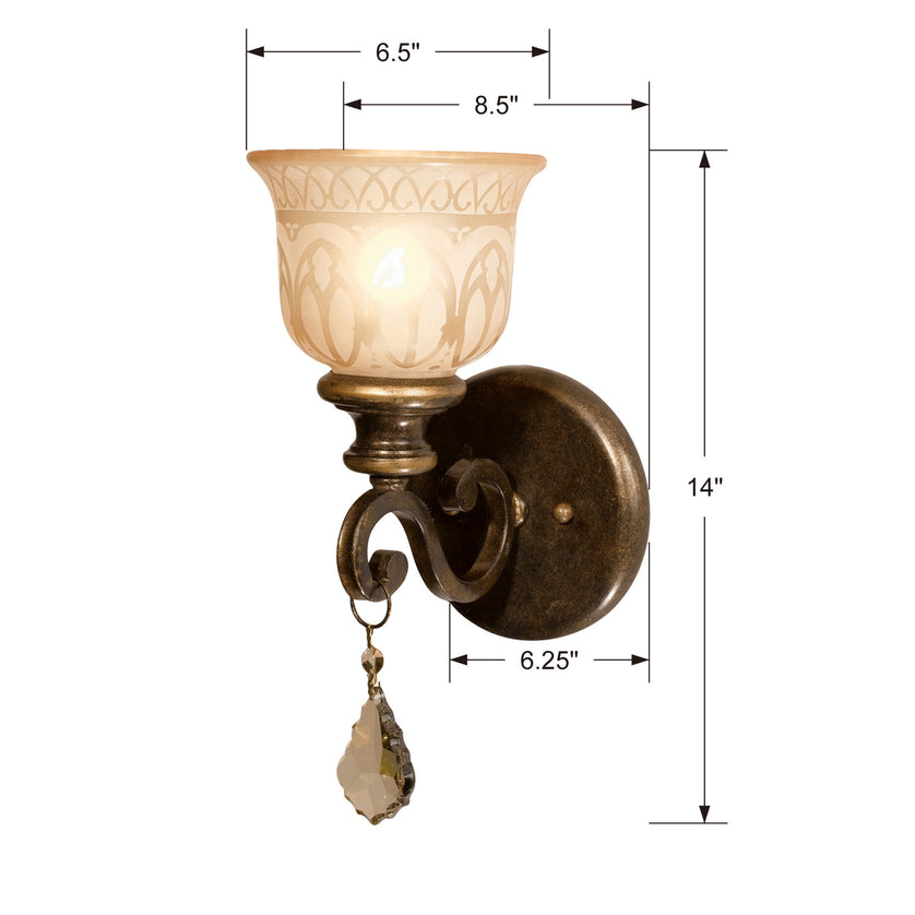 Crystorama - 7501-BU-GT-S - One Light Wall Sconce - Norwalk - Bronze Umber