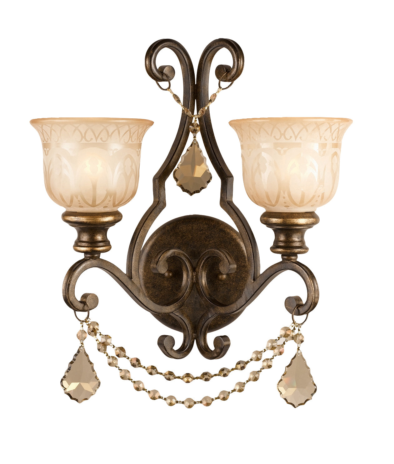 Crystorama - 7502-BU-GT-S - Two Light Wall Sconce - Norwalk - Bronze Umber