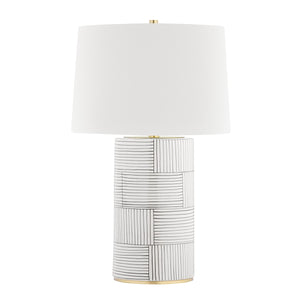 Hudson Valley - L1376-AGB/ST - One Light Table Lamp - Borneo - Aged Brass/Stripe Combo