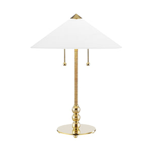 Hudson Valley - L1395-AGB - Two Light Table Lamp - Flare - Aged Brass