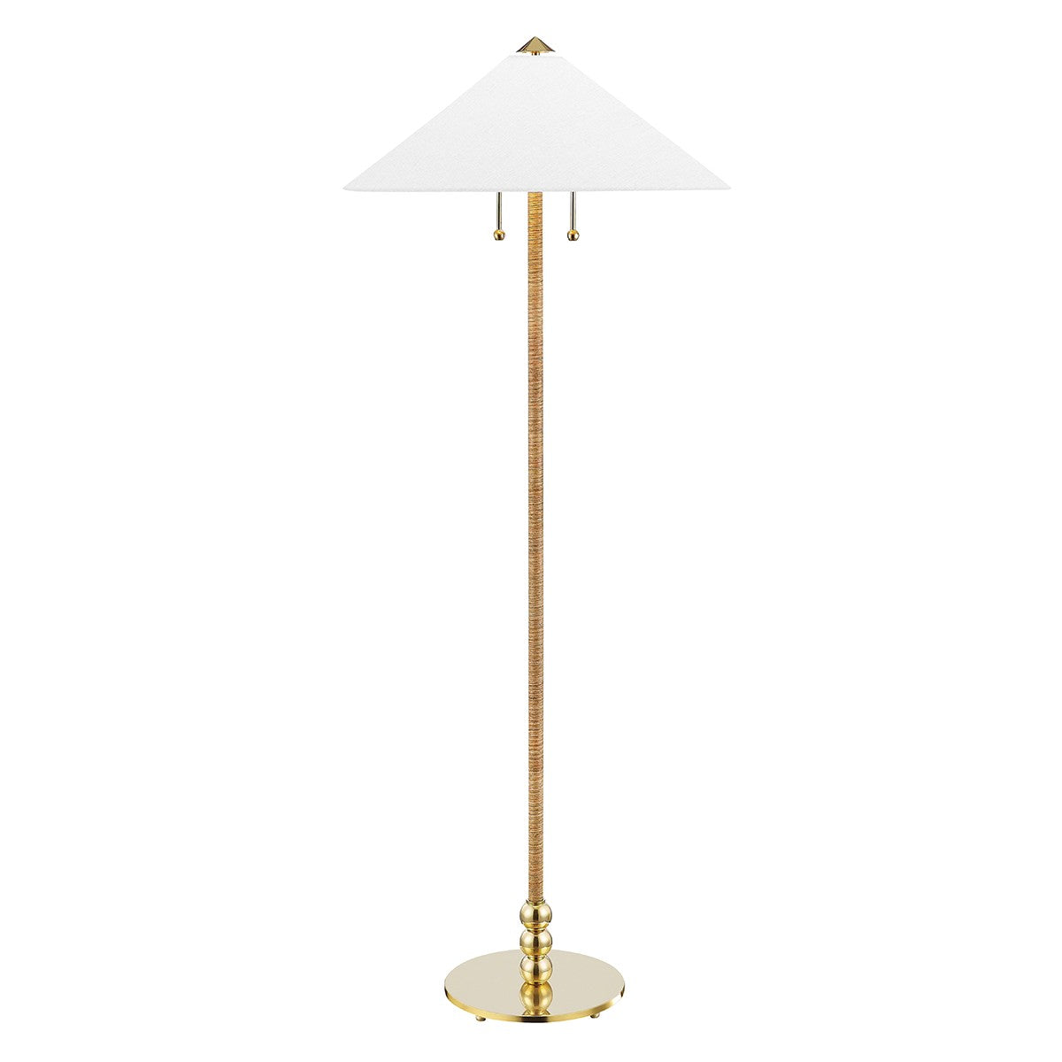 Hudson Valley - L1399-AGB - Two Light Floor Lamp - Flare - Aged Brass