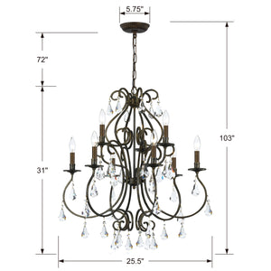 Crystorama - 5019-EB-CL-S - Nine Light Chandelier - Ashton - English Bronze