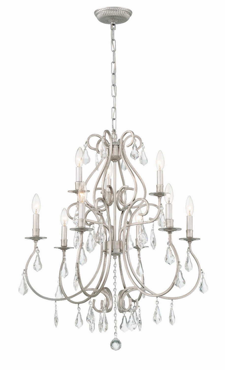 Crystorama - 5019-OS-CL-S - Nine Light Chandelier - Ashton - Olde Silver