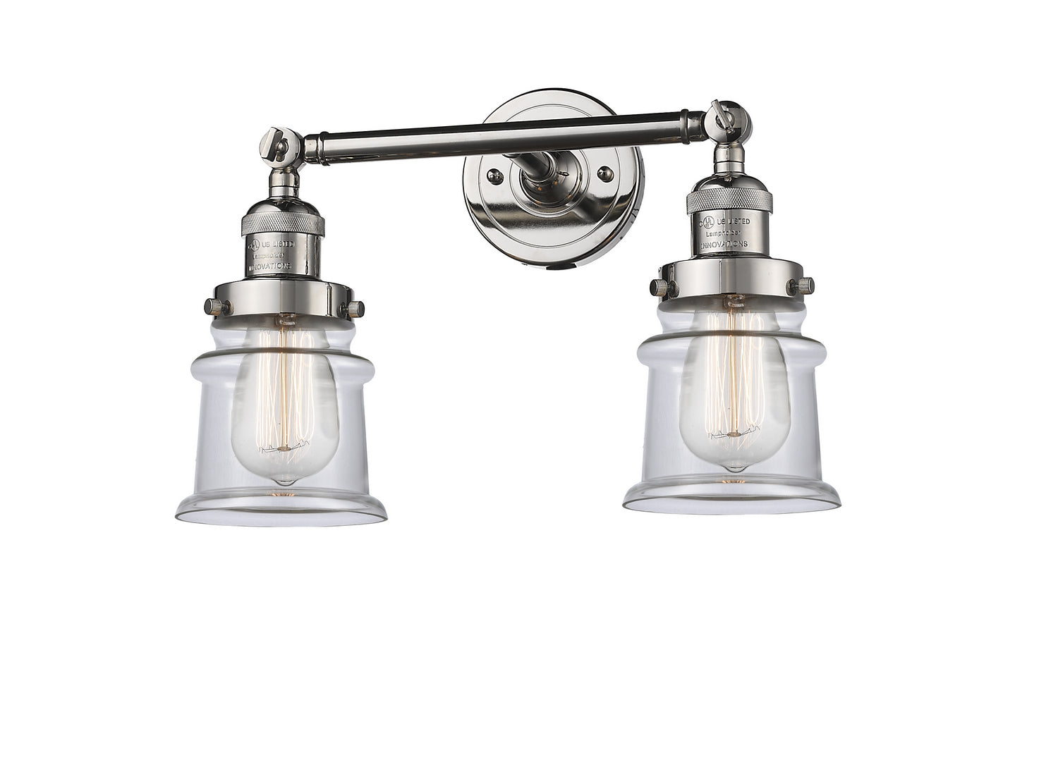 Innovations - 208-PN-G182S - Two Light Bath Vanity - Franklin Restoration - Polished Nickel