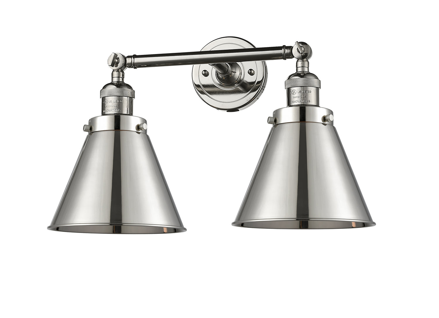 Innovations - 208-PN-M13-PN - Two Light Bath Vanity - Franklin Restoration - Polished Nickel