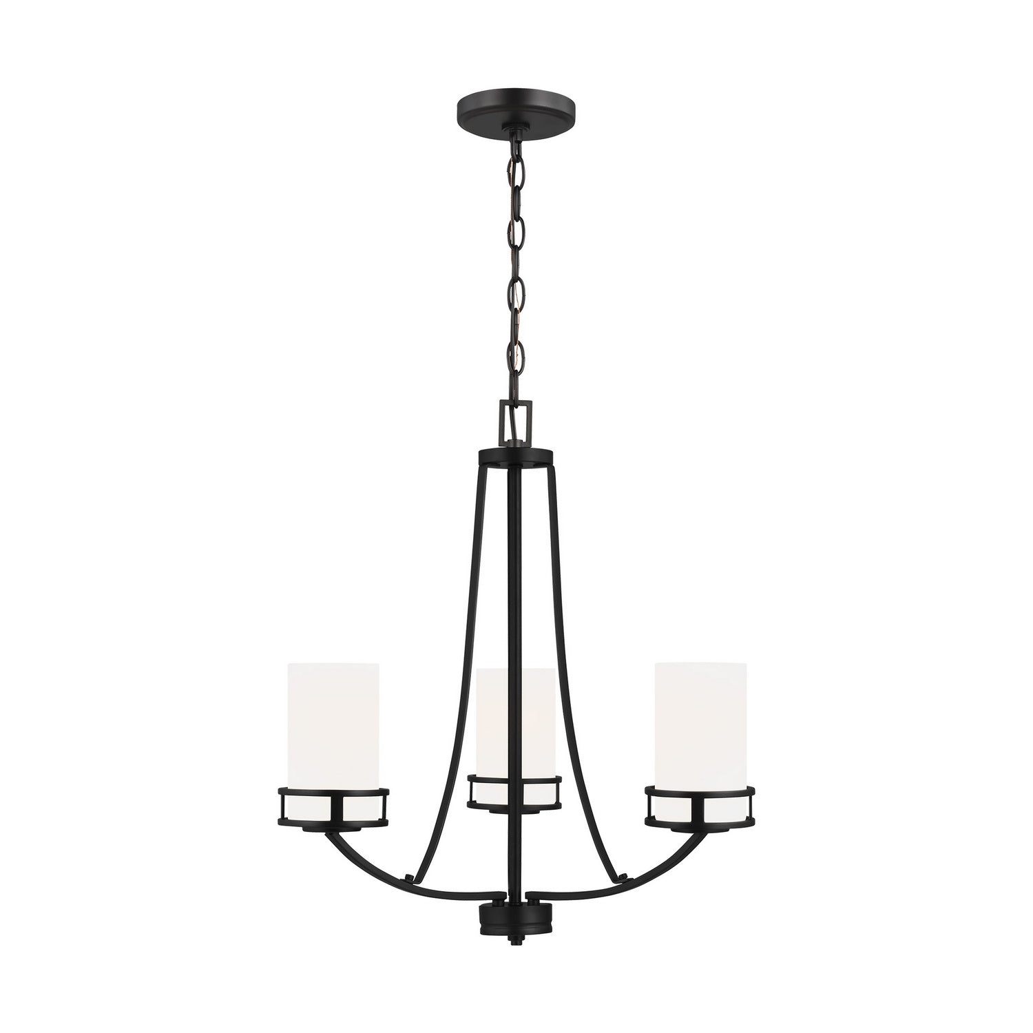 Generation Lighting. - 3121603-112 - Three Light Chandelier - Robie - Midnight Black