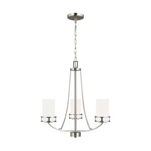 Generation Lighting. - 3121603-962 - Three Light Chandelier - Robie - Brushed Nickel