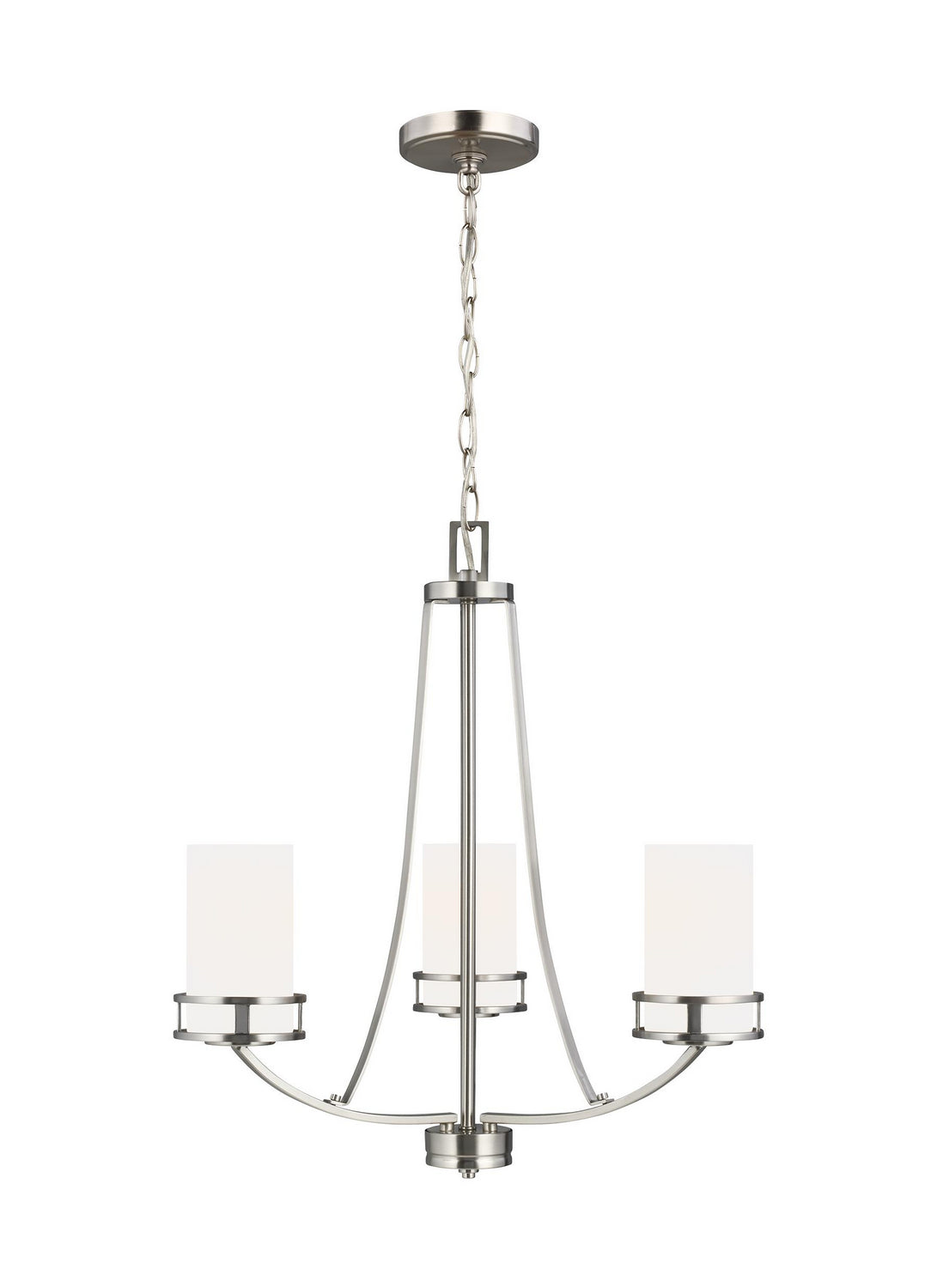 Generation Lighting. - 3121603EN3-962 - Three Light Chandelier - Robie - Brushed Nickel