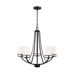 Generation Lighting. - 3121605-112 - Five Light Chandelier - Robie - Midnight Black