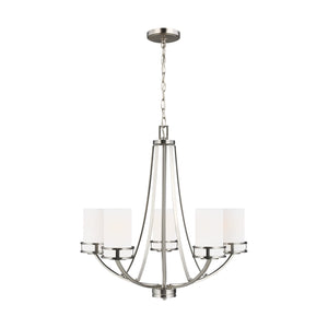 Generation Lighting. - 3121605-962 - Five Light Chandelier - Robie - Brushed Nickel