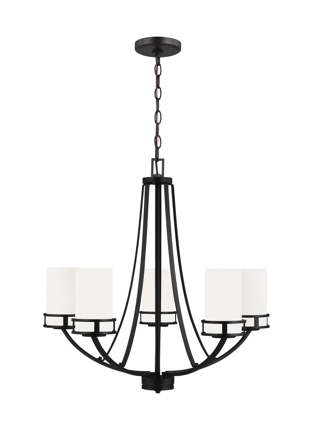 Generation Lighting. - 3121605EN3-112 - Five Light Chandelier - Robie - Midnight Black