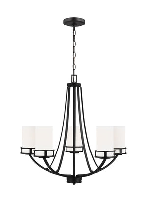 Generation Lighting. - 3121605EN3-112 - Five Light Chandelier - Robie - Midnight Black