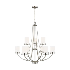 Generation Lighting. - 3121609-962 - Nine Light Chandelier - Robie - Brushed Nickel