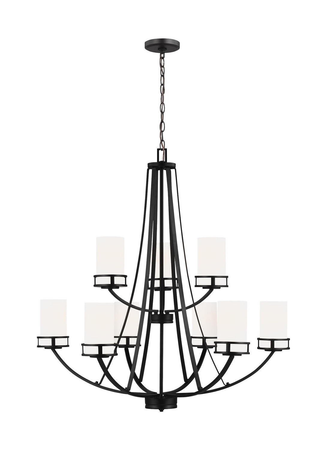 Generation Lighting. - 3121609EN3-112 - Nine Light Chandelier - Robie - Midnight Black