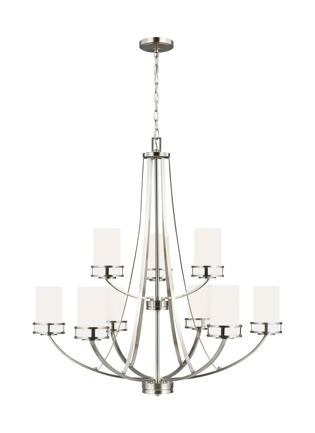 Generation Lighting. - 3121609EN3-962 - Nine Light Chandelier - Robie - Brushed Nickel