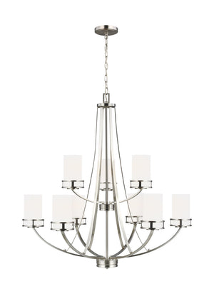 Generation Lighting. - 3121609EN3-962 - Nine Light Chandelier - Robie - Brushed Nickel