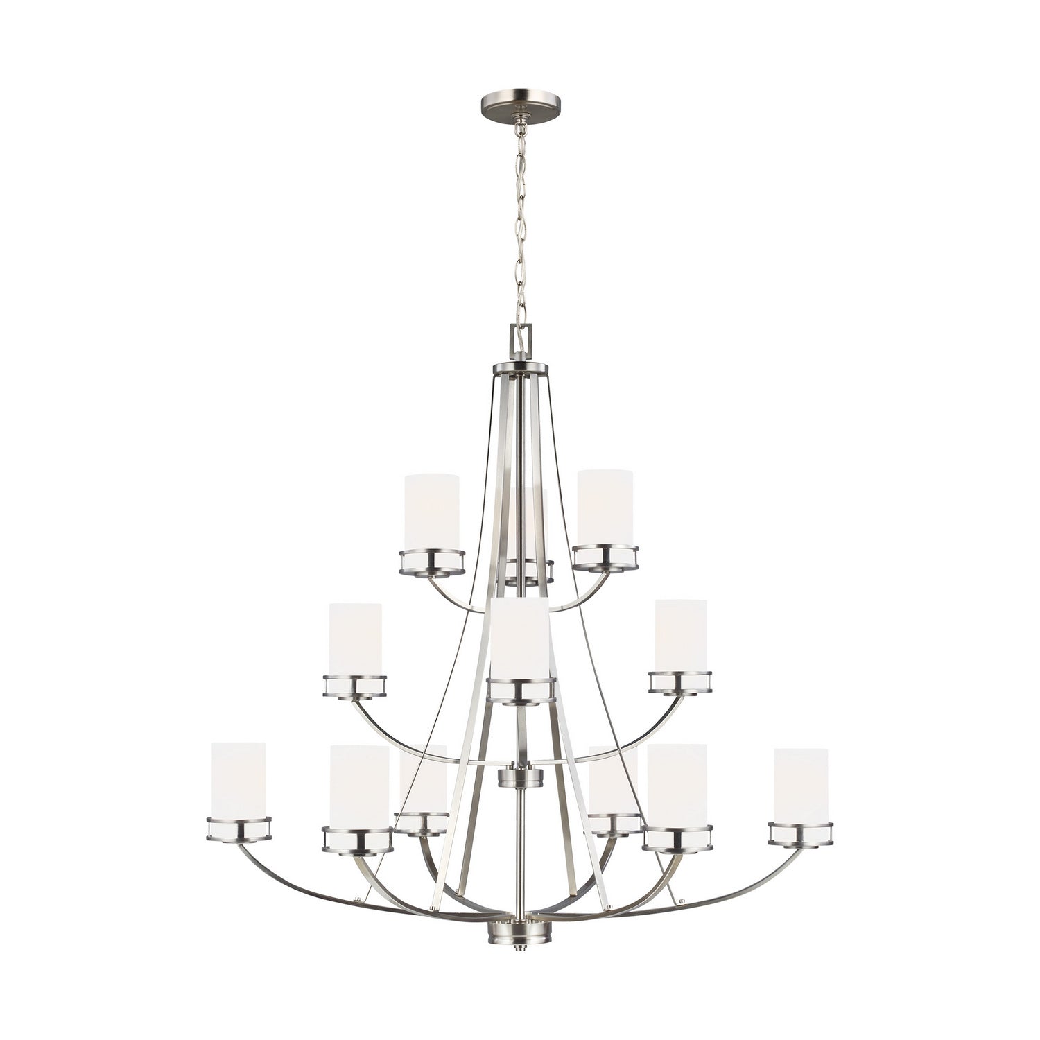 Generation Lighting. - 3121612-962 - 12 Light Chandelier - Robie - Brushed Nickel