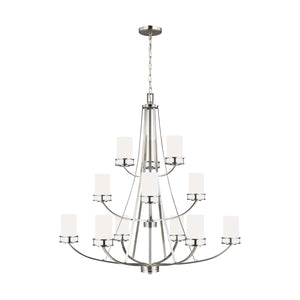 Generation Lighting. - 3121612-962 - 12 Light Chandelier - Robie - Brushed Nickel