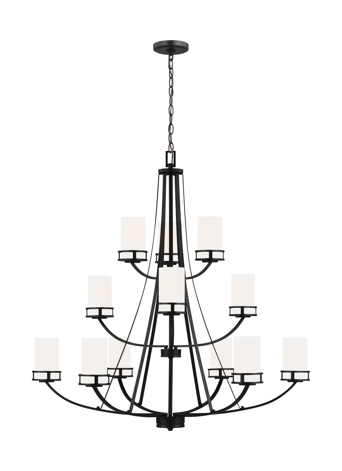 Generation Lighting. - 3121612EN3-112 - 12 Light Chandelier - Robie - Midnight Black