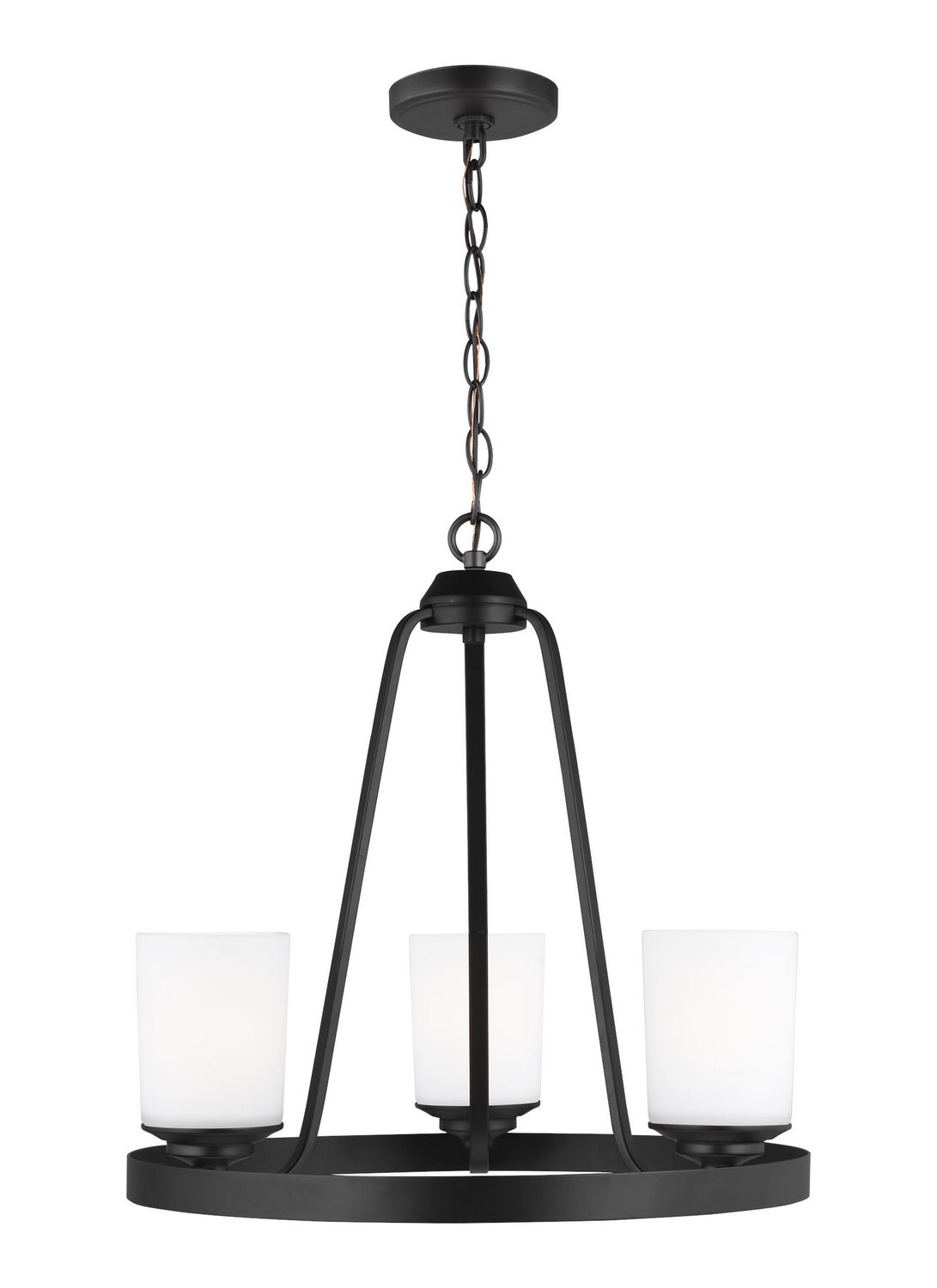 Generation Lighting. - 3130703EN3-112 - Three Light Chandelier - Kemal - Midnight Black