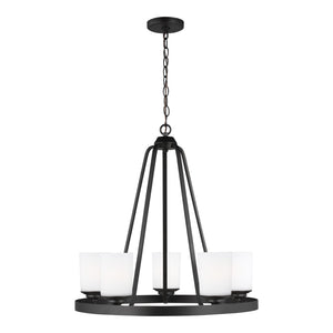 Generation Lighting. - 3130705-112 - Five Light Chandelier - Kemal - Midnight Black