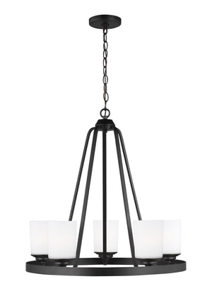 Generation Lighting. - 3130705EN3-112 - Five Light Chandelier - Kemal - Midnight Black