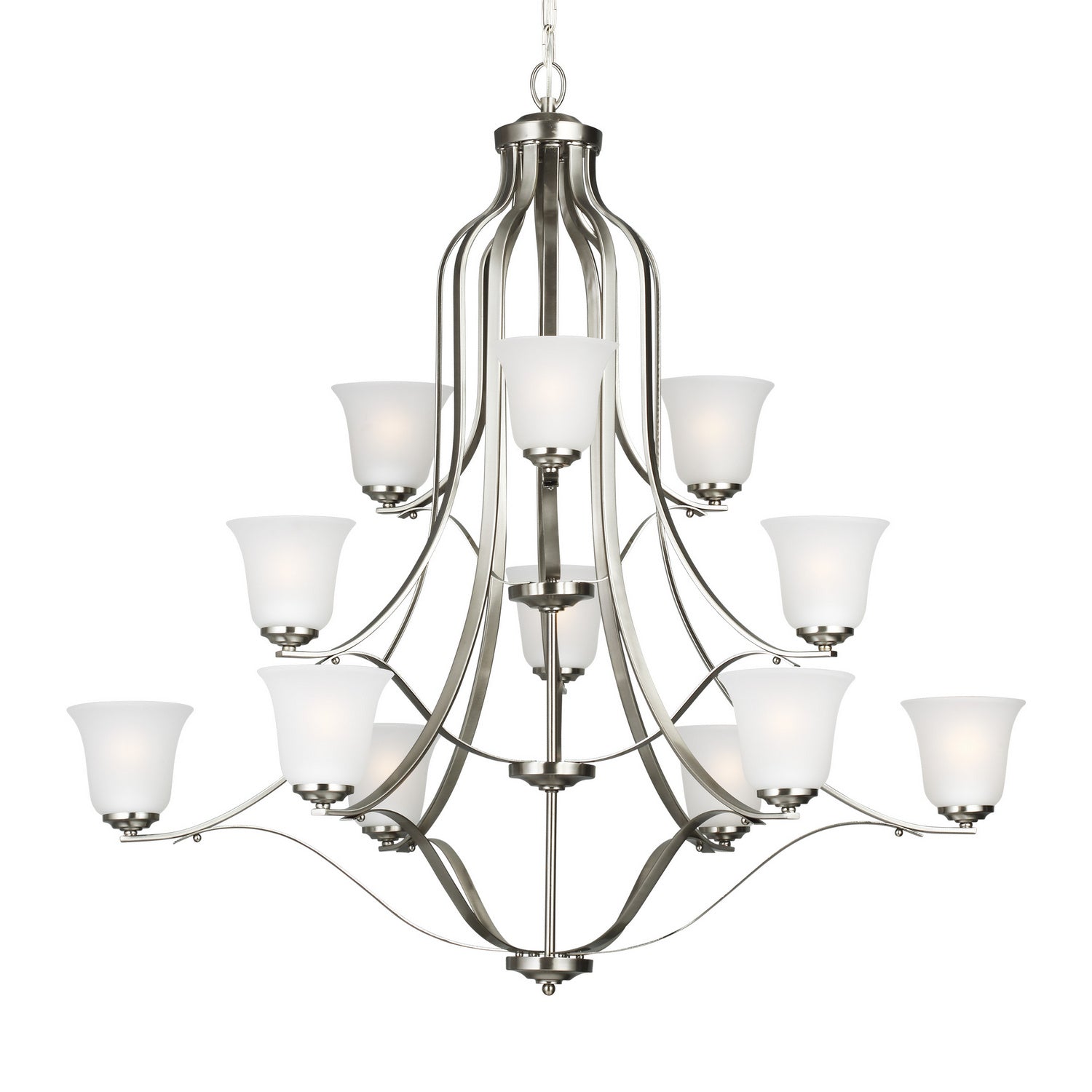 Generation Lighting. - 3139012-962 - 12 Light Chandelier - Emmons - Brushed Nickel