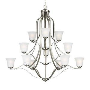 Generation Lighting. - 3139012-962 - 12 Light Chandelier - Emmons - Brushed Nickel