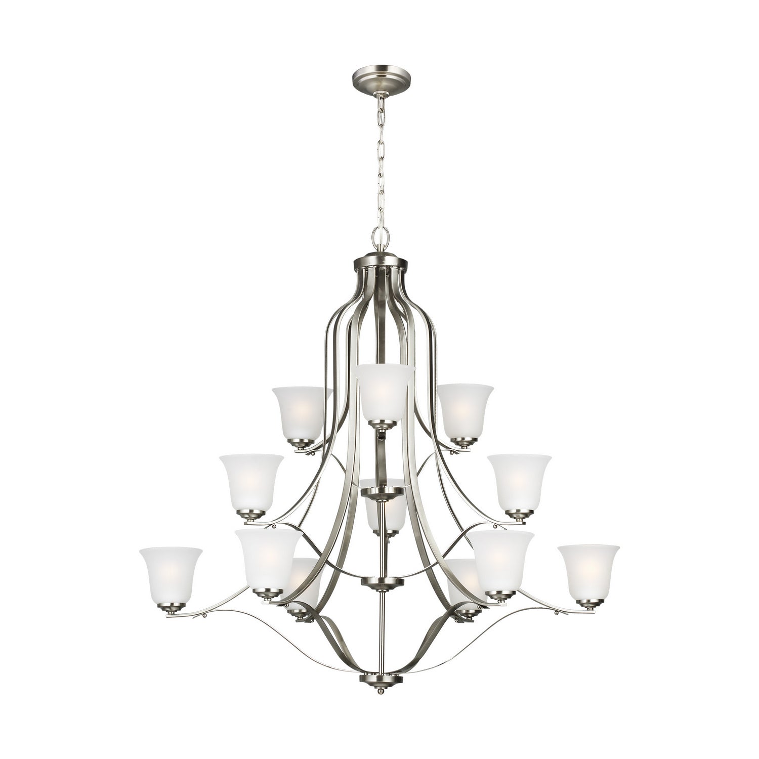 Generation Lighting. - 3139012-962 - 12 Light Chandelier - Emmons - Brushed Nickel