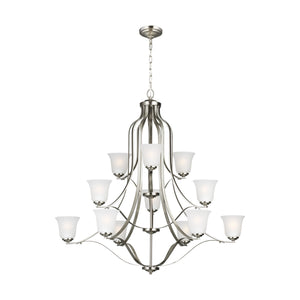 Generation Lighting. - 3139012-962 - 12 Light Chandelier - Emmons - Brushed Nickel