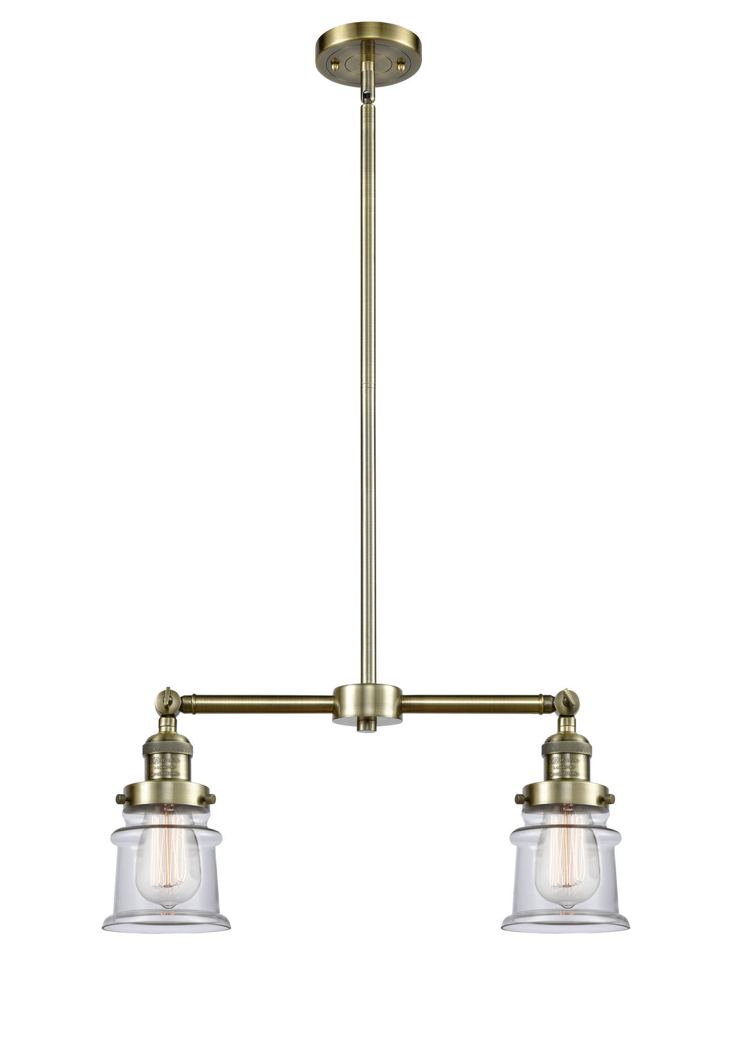 Innovations - 209-AB-G182S - Two Light Island Pendant - Franklin Restoration - Antique Brass