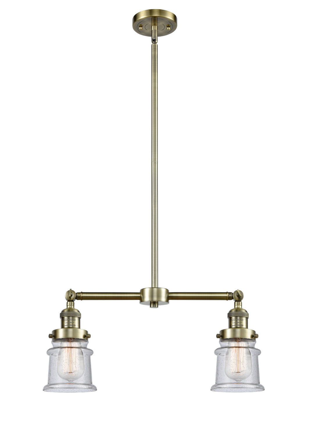 Innovations - 209-AB-G184S - Two Light Island Pendant - Franklin Restoration - Antique Brass