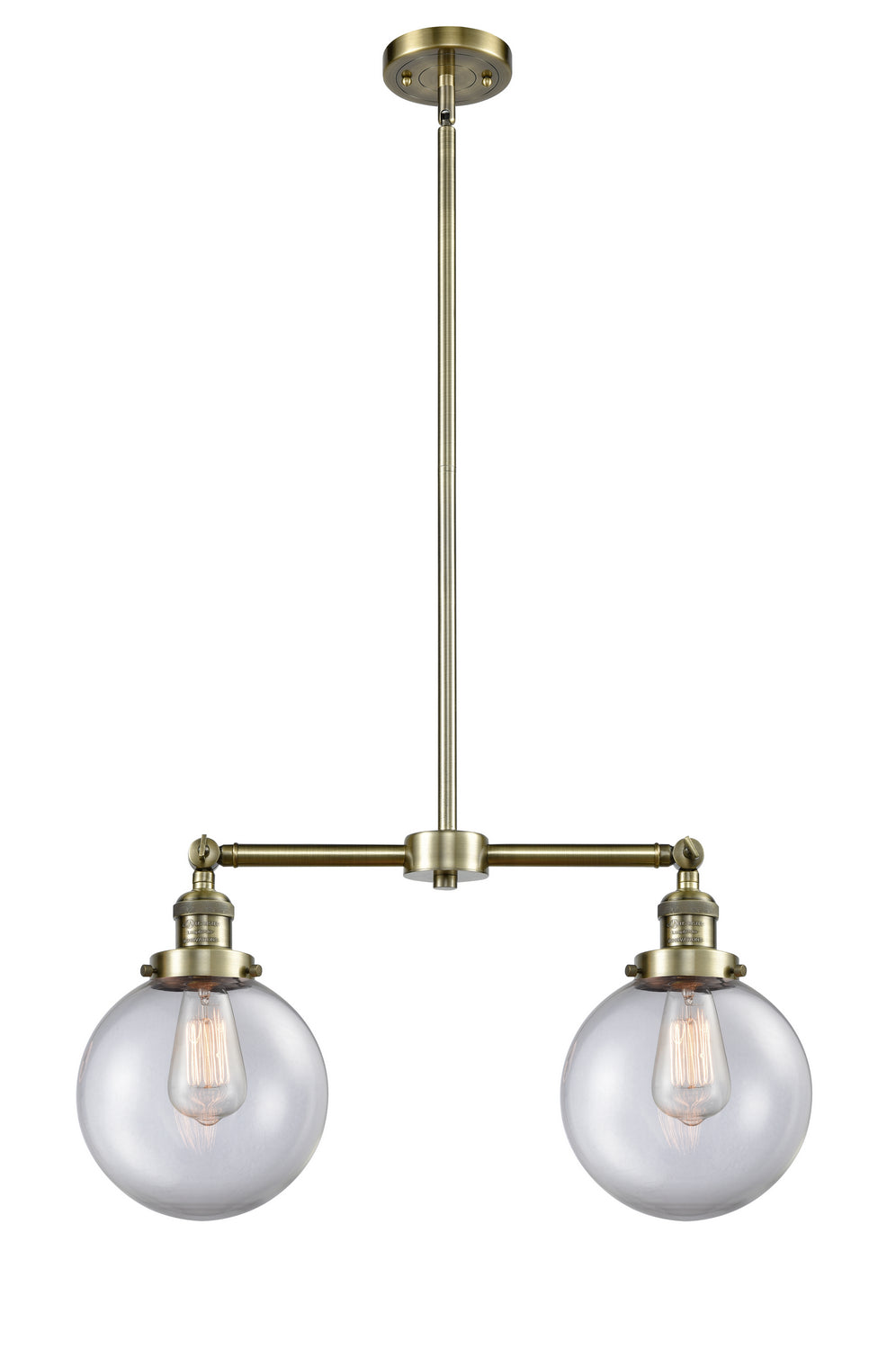 Innovations - 209-AB-G202-8 - Two Light Island Pendant - Franklin Restoration - Antique Brass