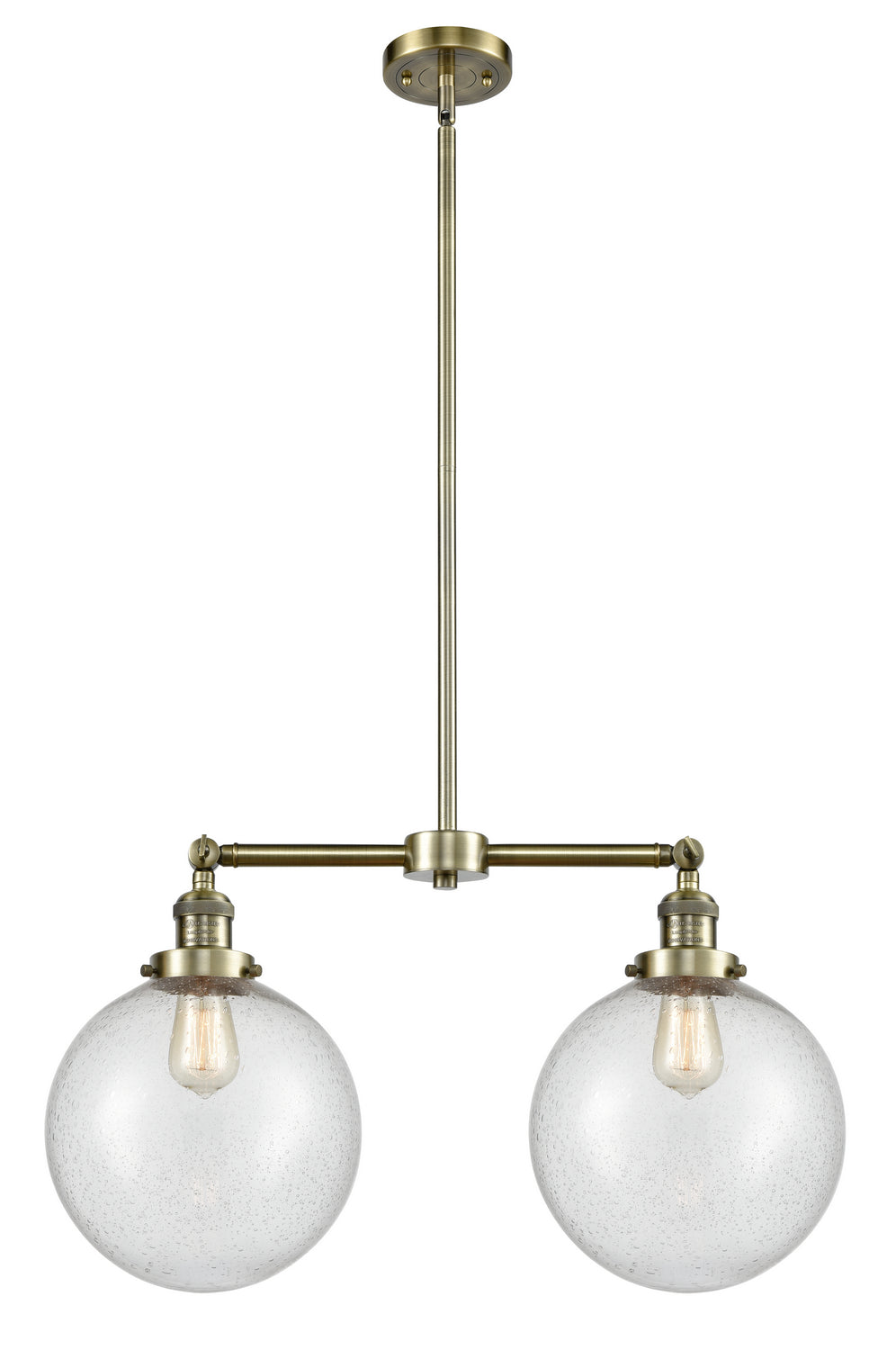 Innovations - 209-AB-G204-10 - Two Light Island Pendant - Franklin Restoration - Antique Brass