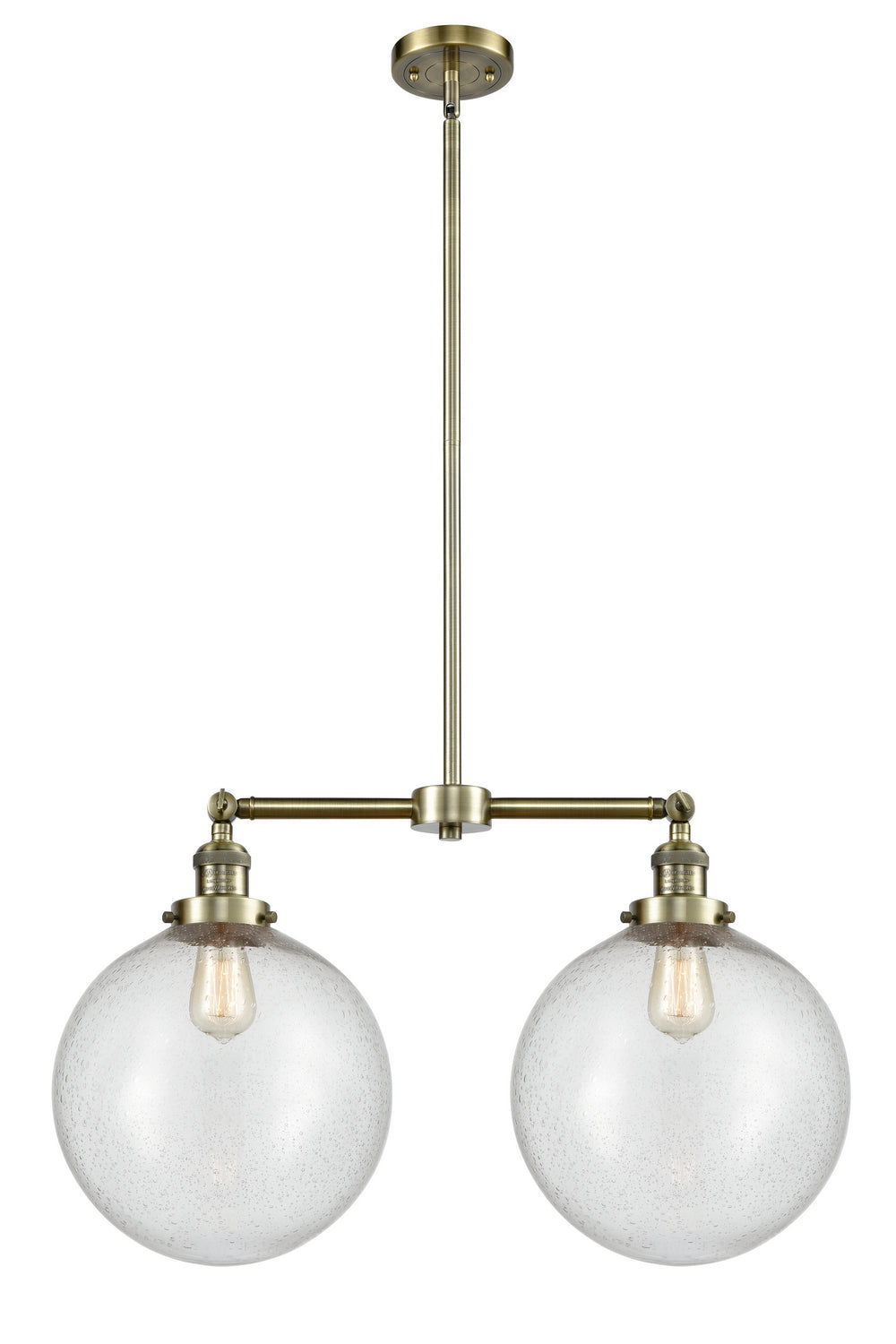 Innovations - 209-AB-G204-12 - Two Light Island Pendant - Franklin Restoration - Antique Brass