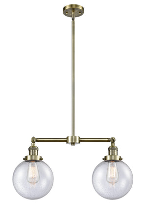 Innovations - 209-AB-G204-8 - Two Light Island Pendant - Franklin Restoration - Antique Brass