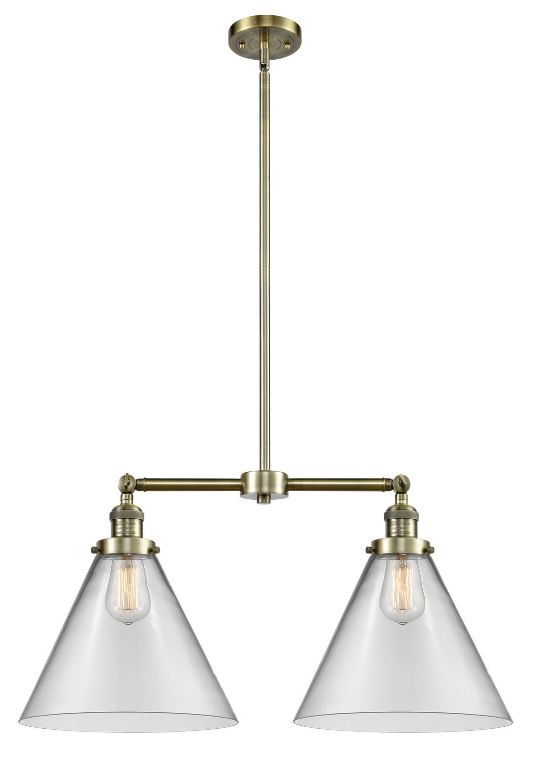 Innovations - 209-AB-G42-L - Two Light Island Pendant - Franklin Restoration - Antique Brass