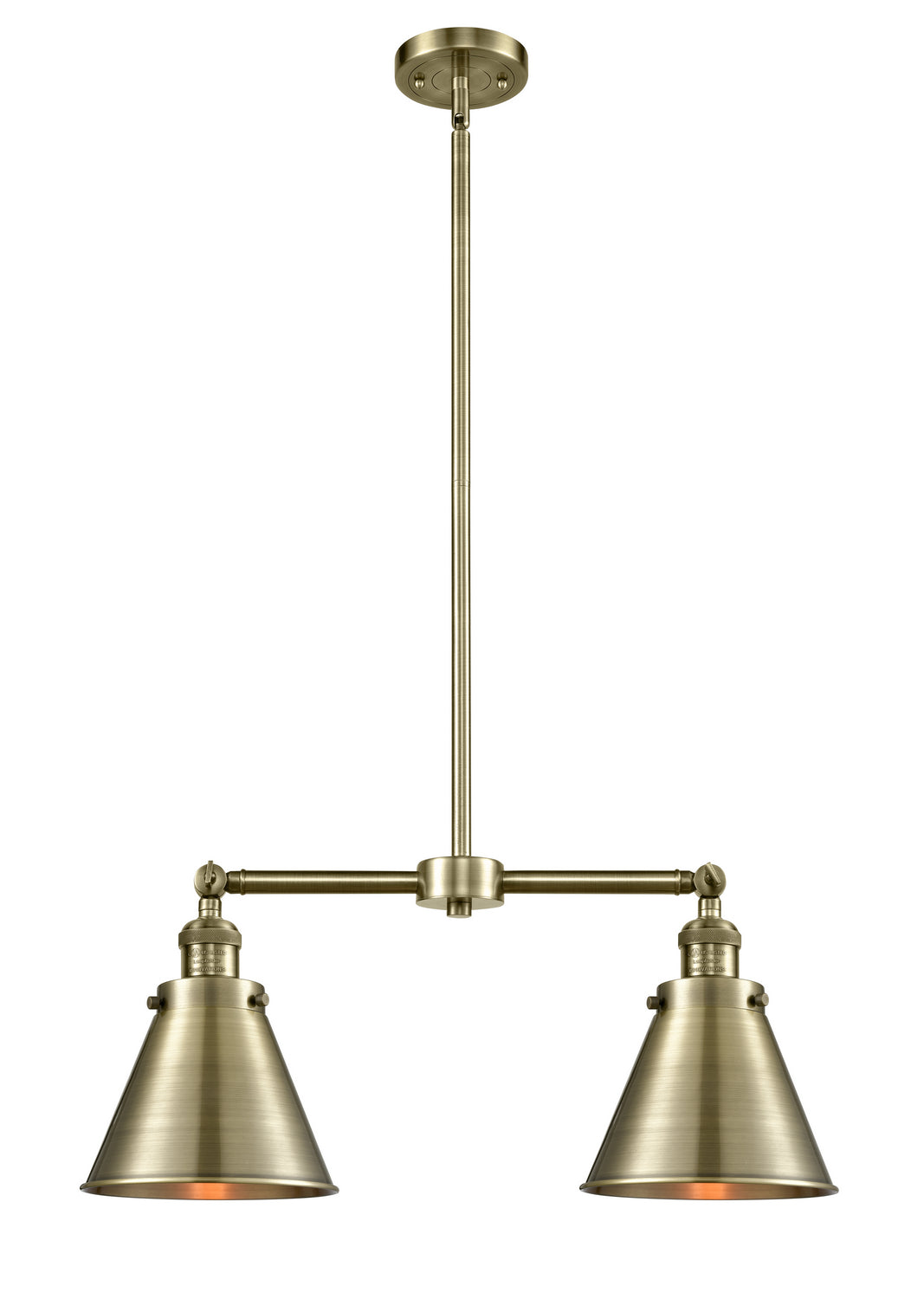 Innovations - 209-AB-M13-AB - Two Light Island Pendant - Franklin Restoration - Antique Brass