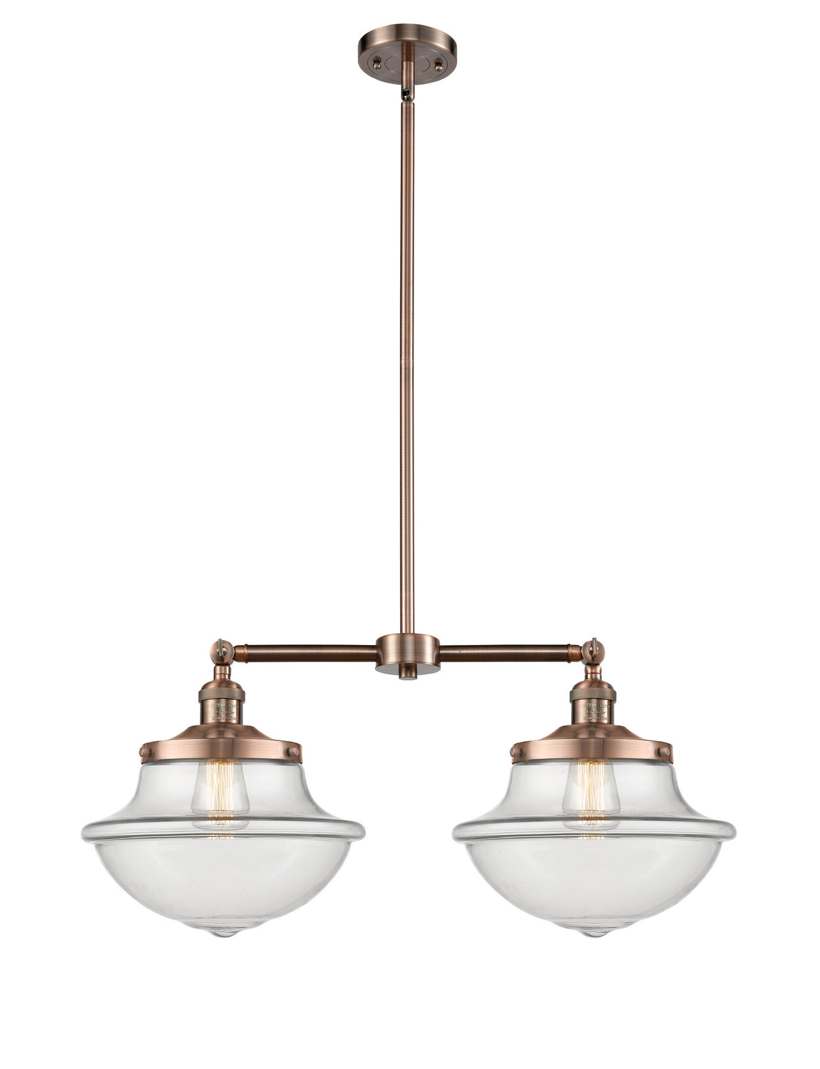 Innovations - 209-AC-G542 - Two Light Island Pendant - Franklin Restoration - Antique Copper