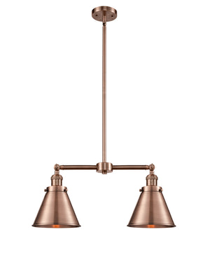 Innovations - 209-AC-M13-AC - Two Light Island Pendant - Franklin Restoration - Antique Copper