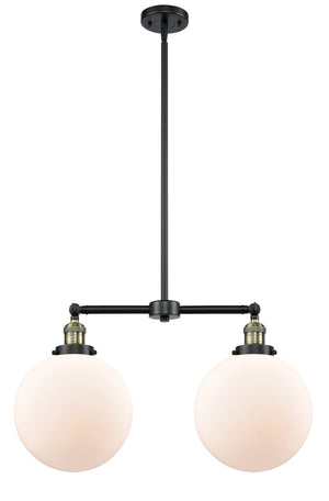 Innovations - 209-BAB-G201-10 - Two Light Island Pendant - Franklin Restoration - Black Antique Brass