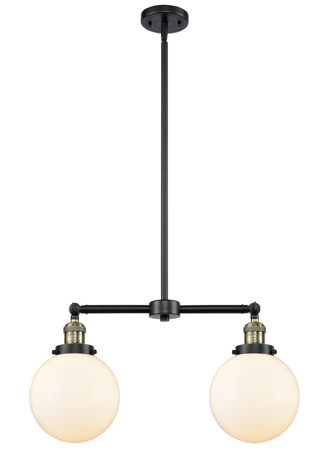 Innovations - 209-BAB-G201-8 - Two Light Island Pendant - Franklin Restoration - Black Antique Brass