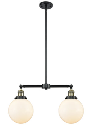 Innovations - 209-BAB-G201-8 - Two Light Island Pendant - Franklin Restoration - Black Antique Brass