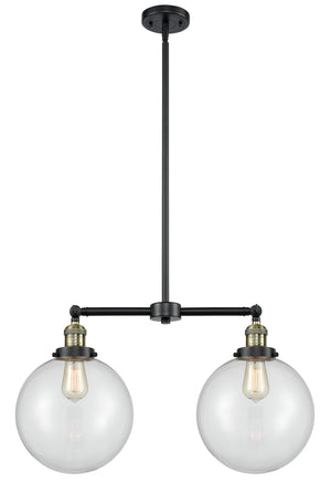 Innovations - 209-BAB-G202-10 - Two Light Island Pendant - Franklin Restoration - Black Antique Brass