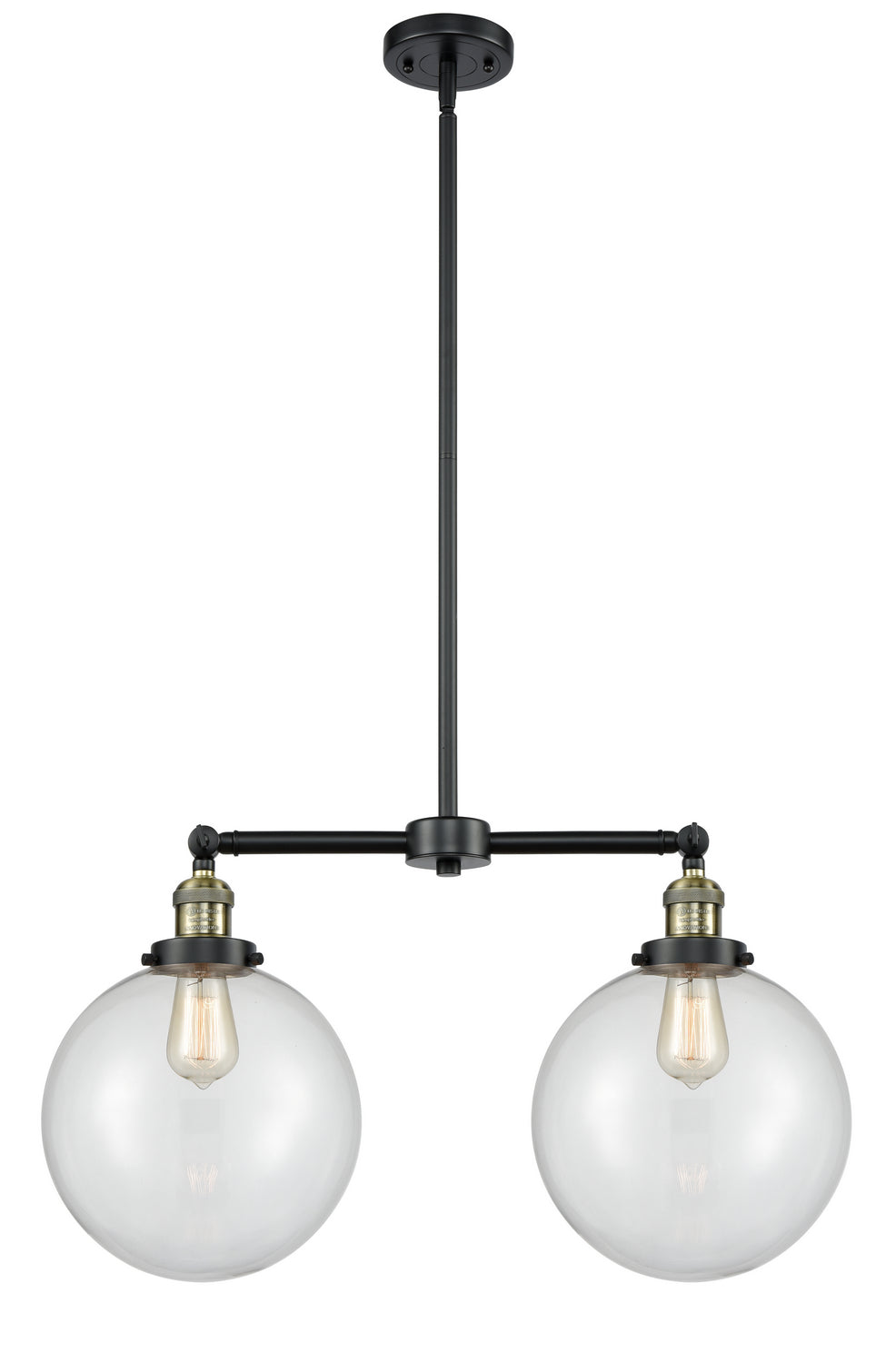 Innovations - 209-BAB-G202-10 - Two Light Island Pendant - Franklin Restoration - Black Antique Brass