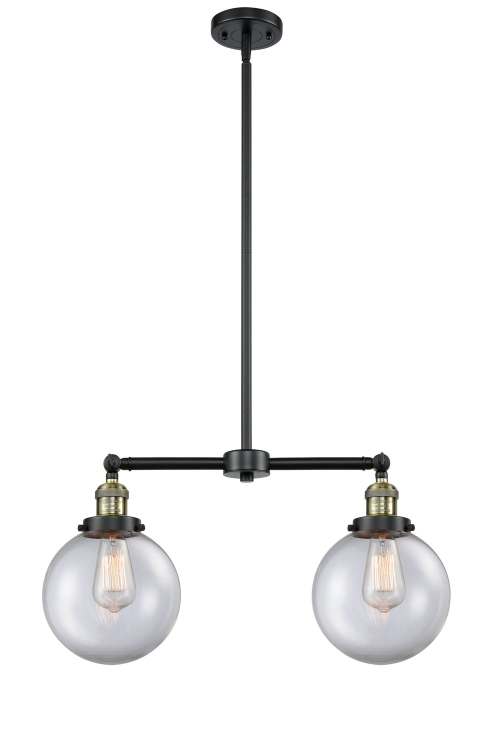 Innovations - 209-BAB-G202-8 - Two Light Island Pendant - Franklin Restoration - Black Antique Brass