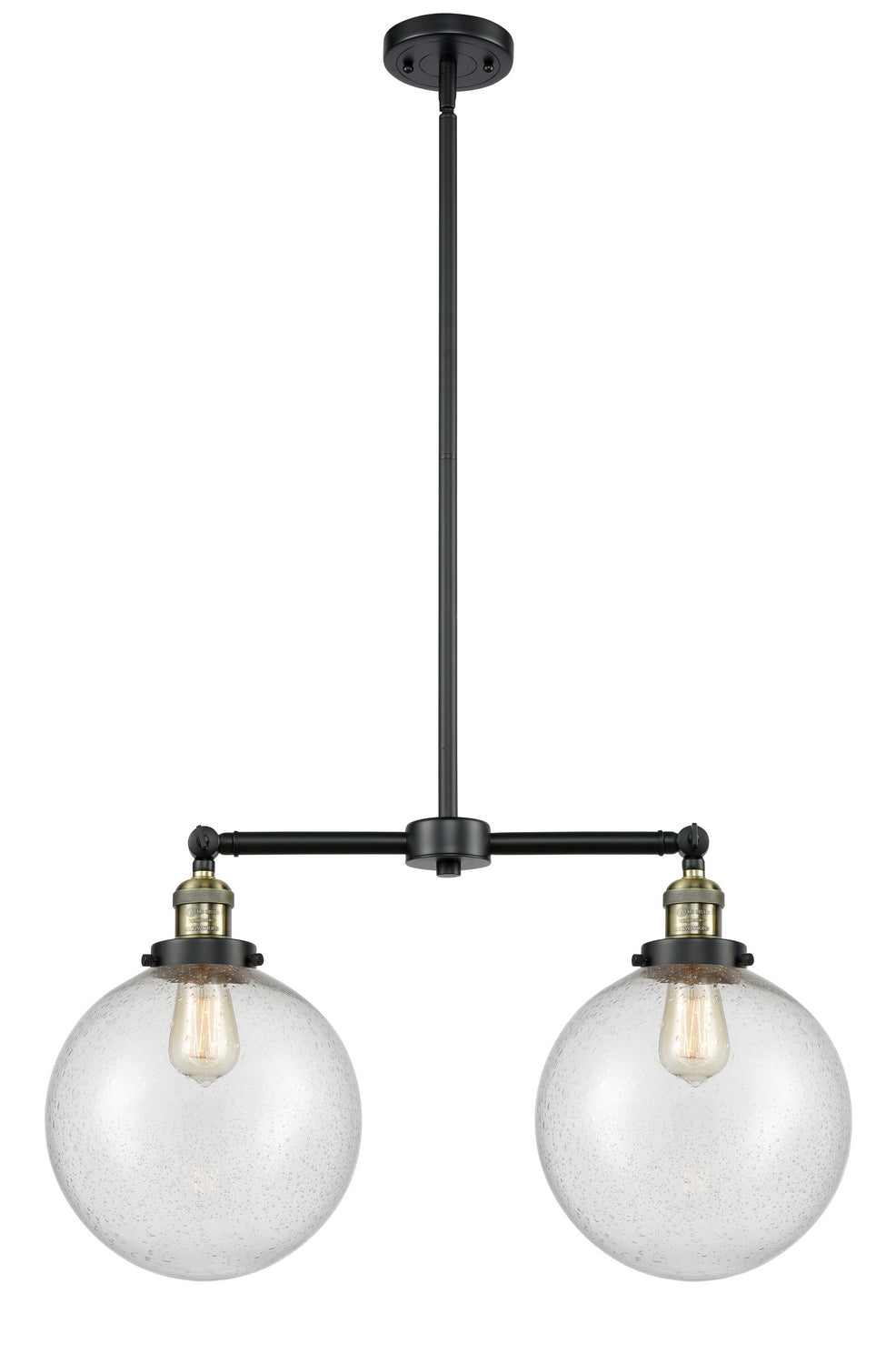 Innovations - 209-BAB-G204-10 - Two Light Island Pendant - Franklin Restoration - Black Antique Brass