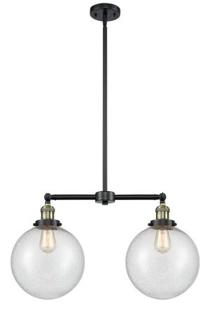 Innovations - 209-BAB-G204-10 - Two Light Island Pendant - Franklin Restoration - Black Antique Brass